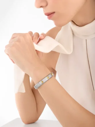 Bvlgari Tubogas armband i guld och stål