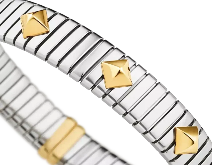 Bvlgari Tubogas armband i guld och stål Bvlgari Tubogas armband i guld och stål